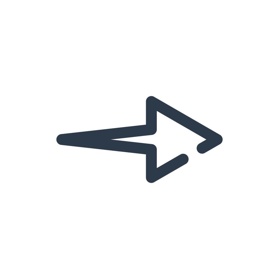 Line art arrow icon, used for direction. vector