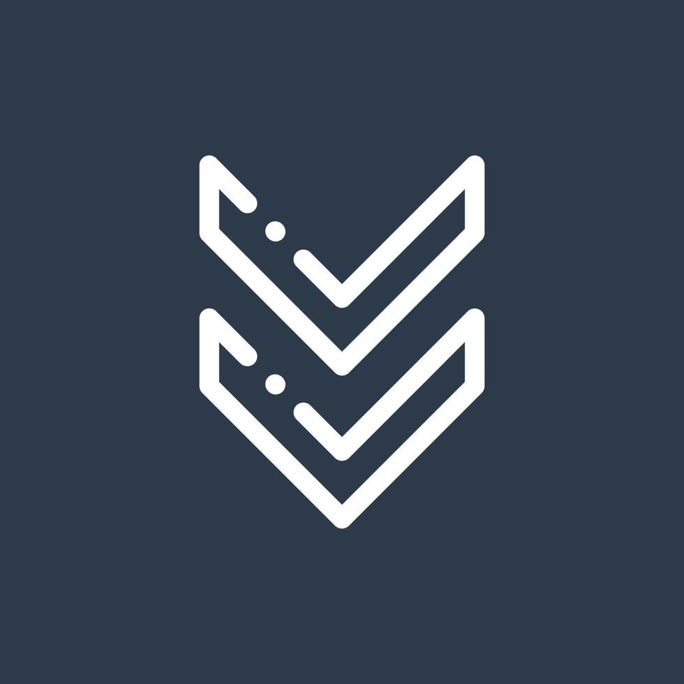 Line art arrow icon, used for direction. vector