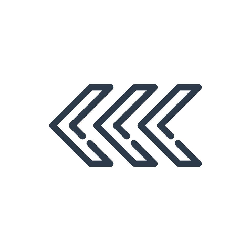 Line art arrow icon, used for direction. vector