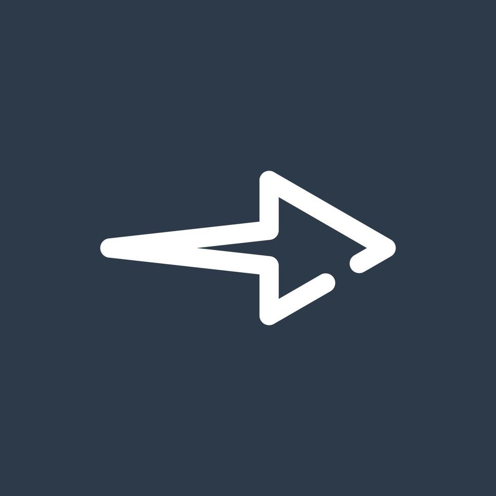 Line art arrow icon, used for direction. vector