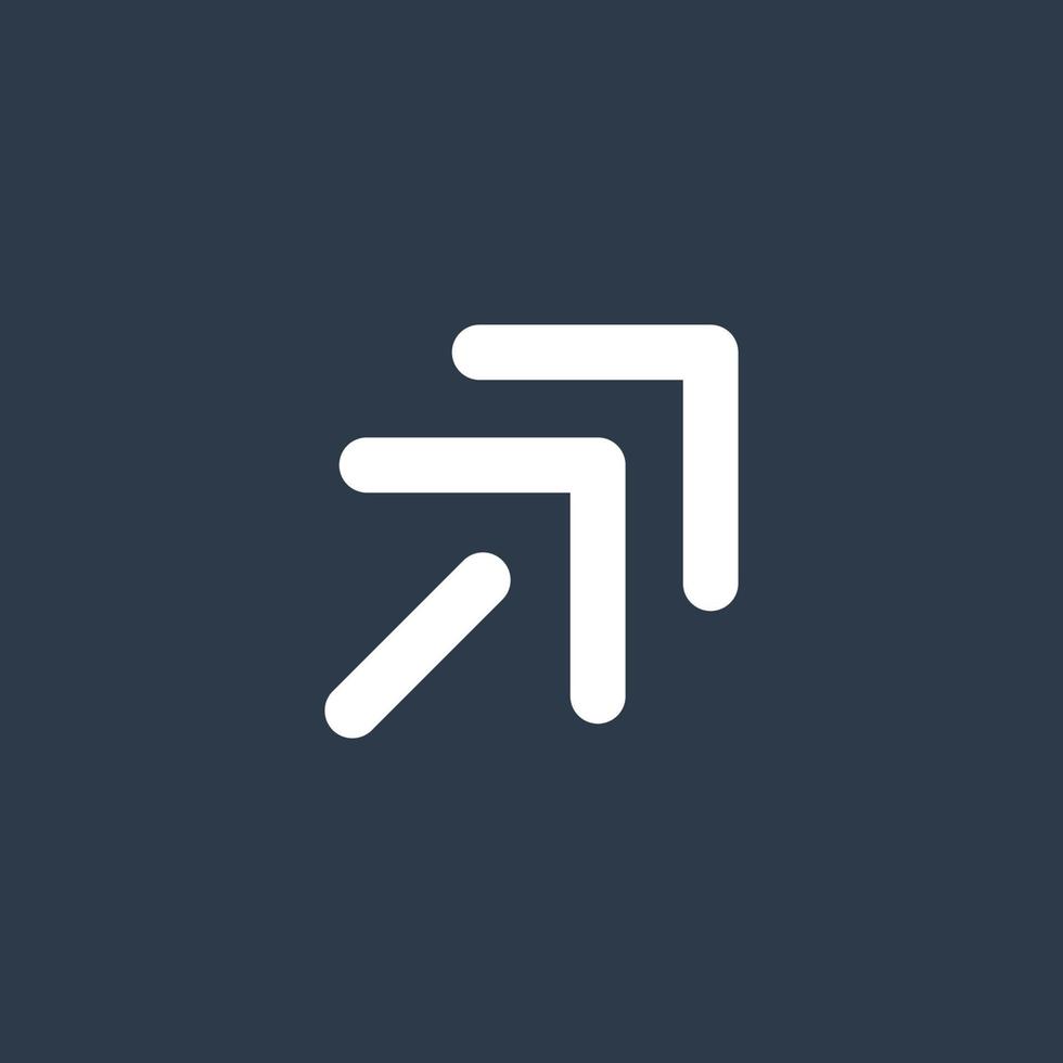 Line art arrow icon, used for direction. vector