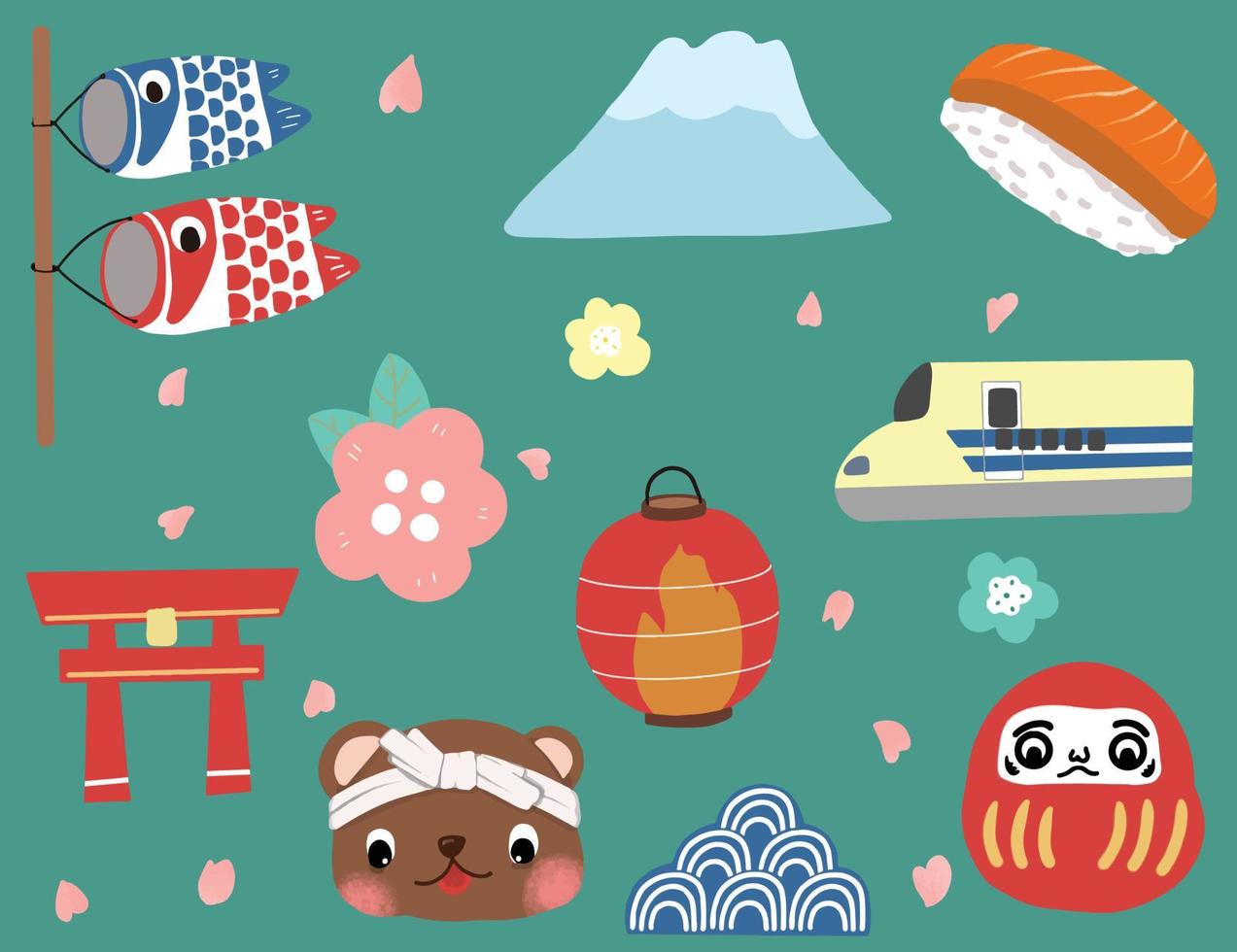 kawaii Japanese culture vector