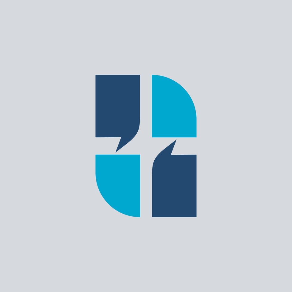 Simple Square Message Design Logo Free Vector