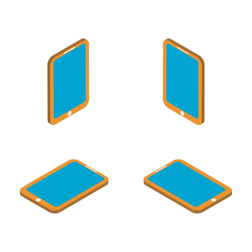 Set 3d Mobile Isometric With Multiple Viewpoints vector