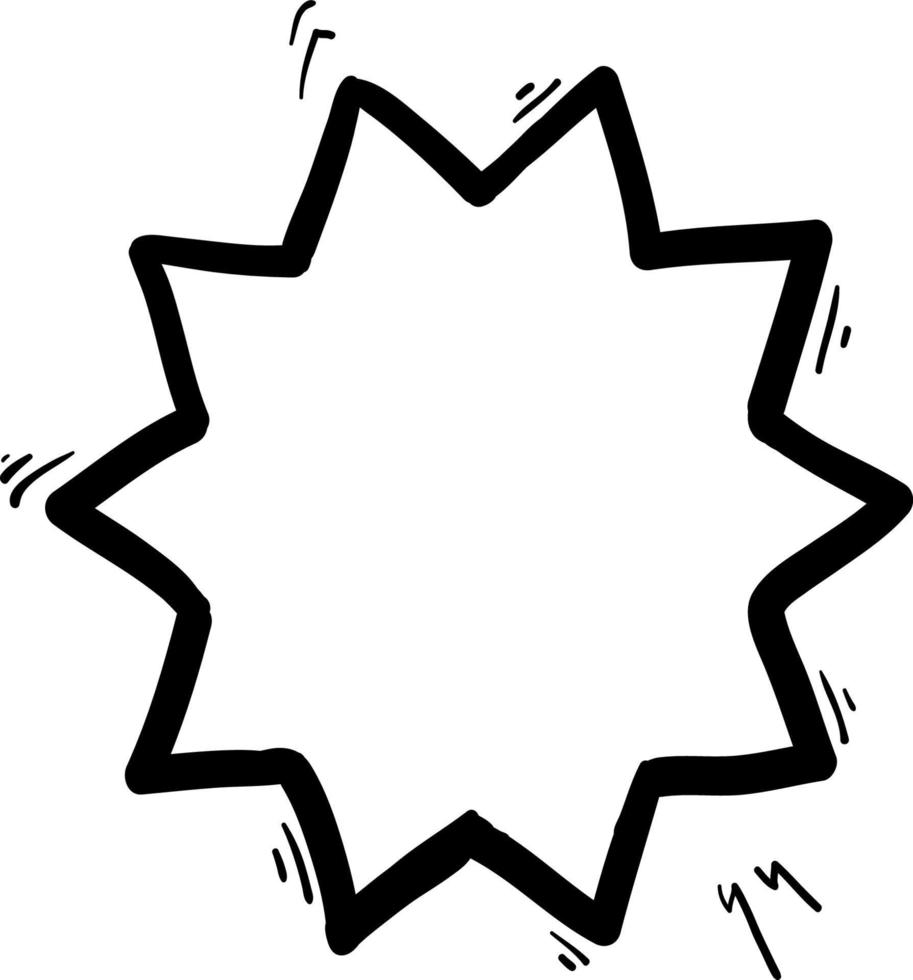 doodle star illustration with hand drawn style vector