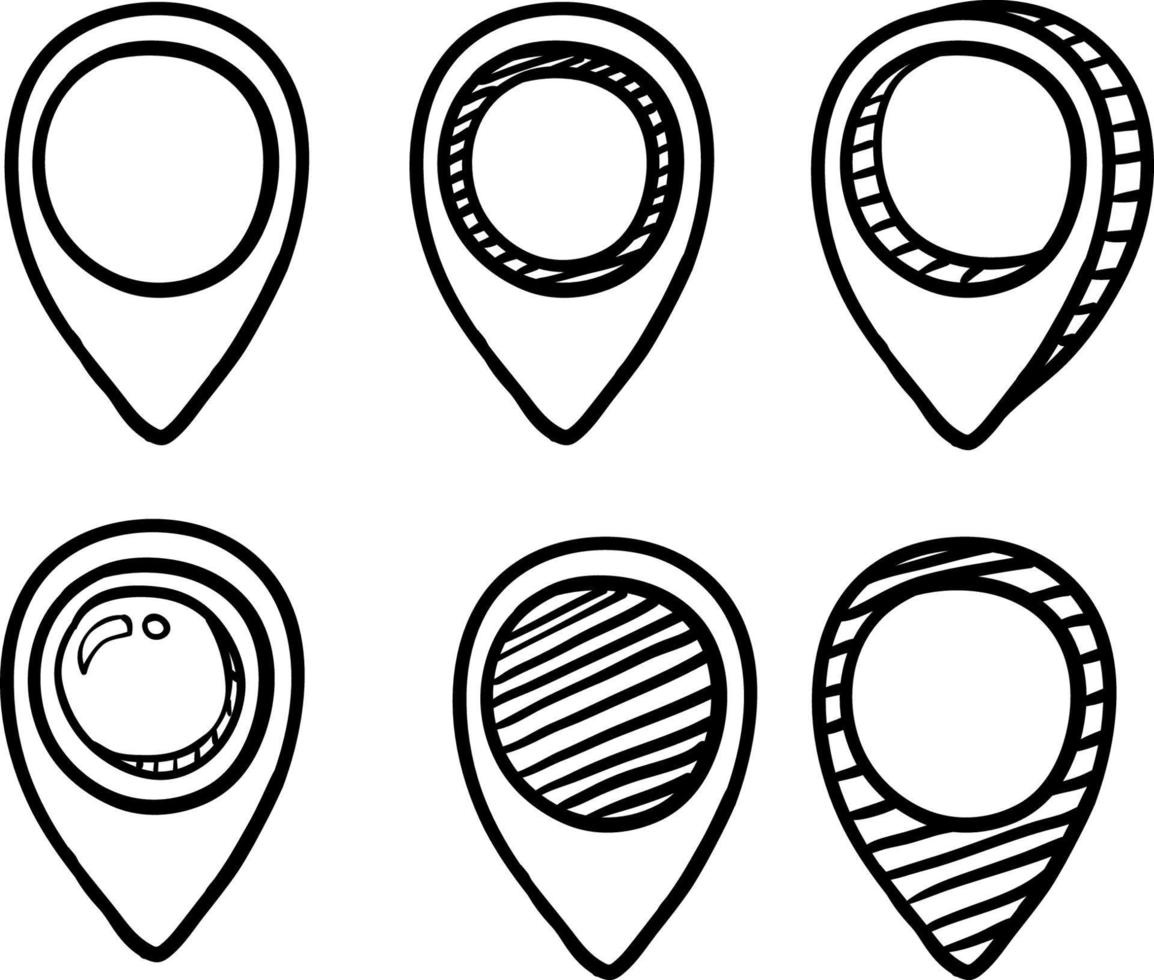 hand drawn Map pins sign location icon doodle isolated 5257022 Vector ...