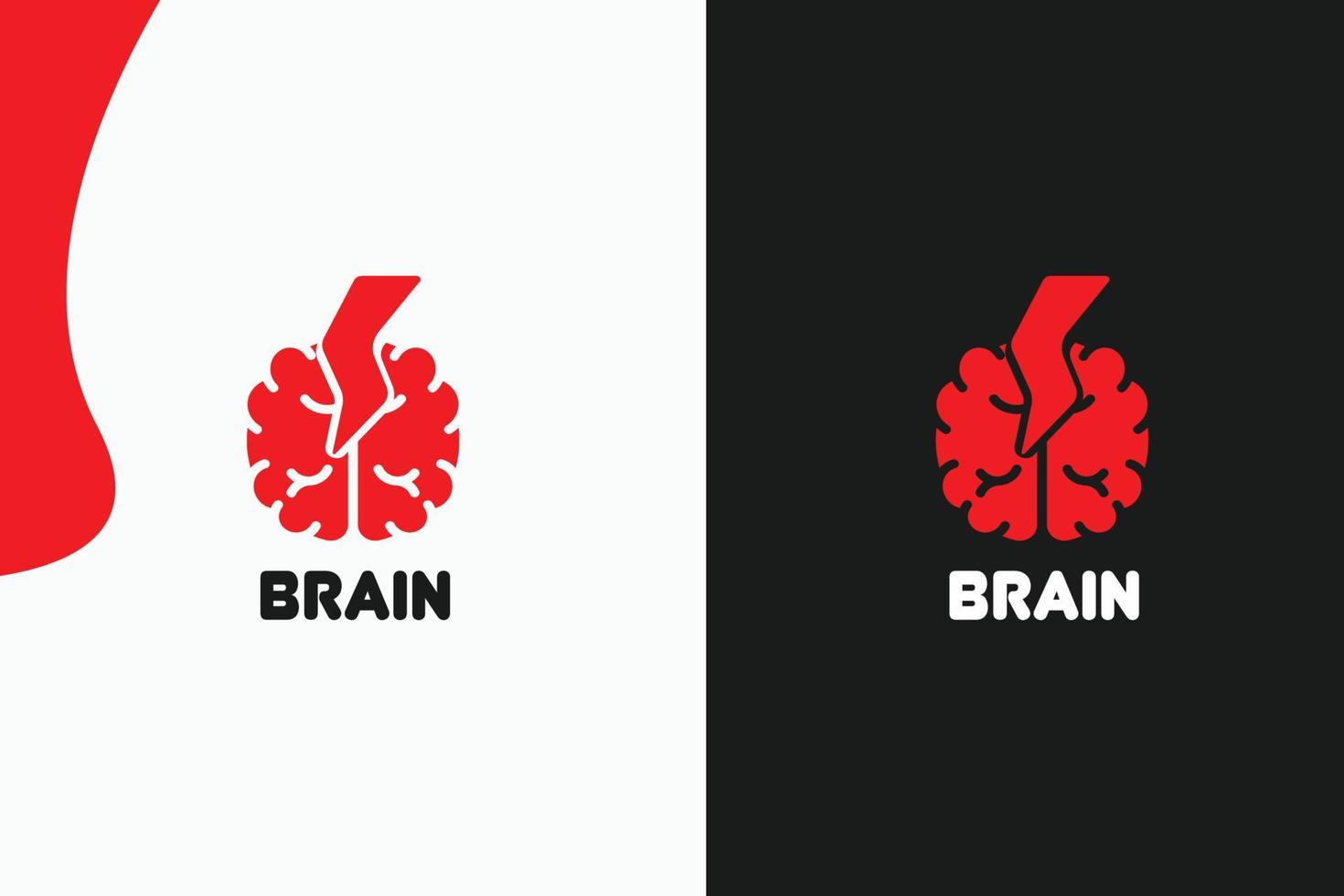 Bolt Brain Logo for Education or Learning vector