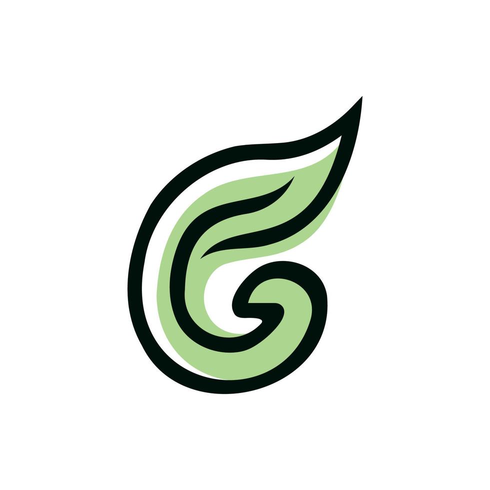 plantilla de vector de diseño de hoja de logotipo de letra g