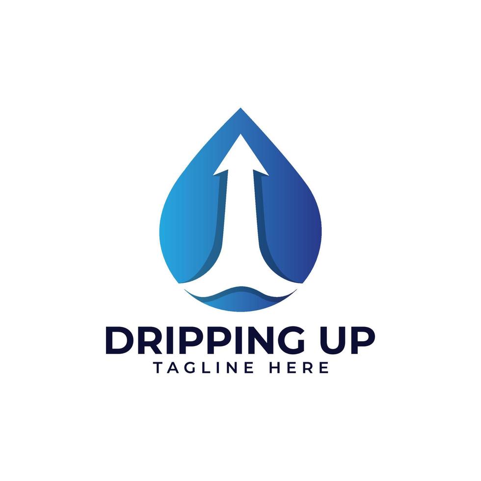 dripping up logo design vector template drip up