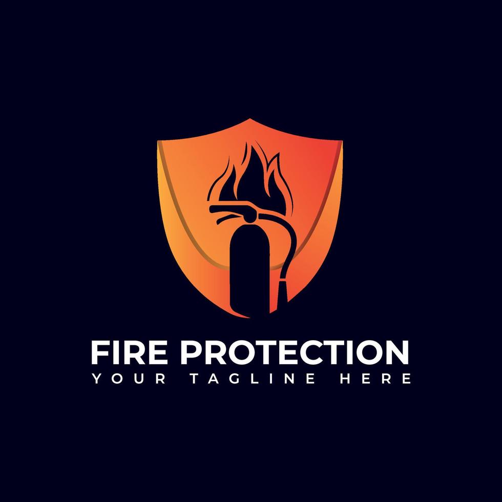 fire protection logo design vector template