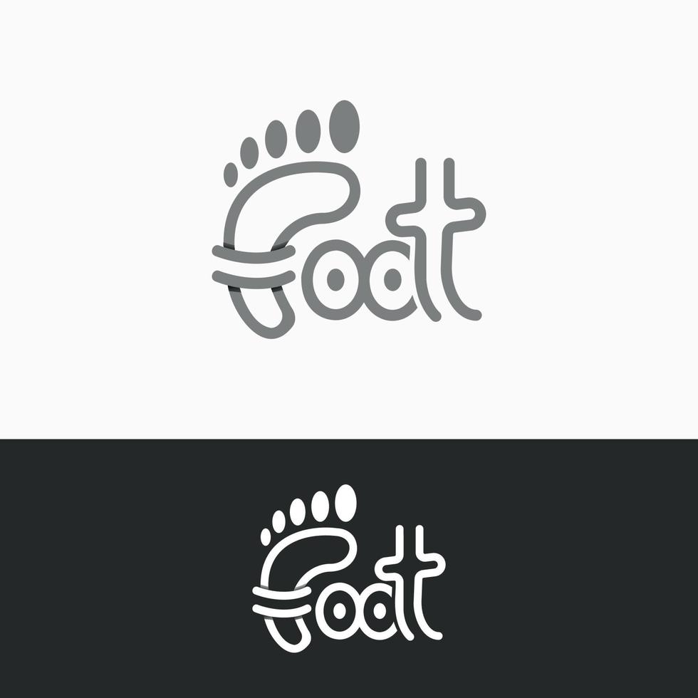 vector de logotipo de marca de palabra de diseño de tipografía de pie