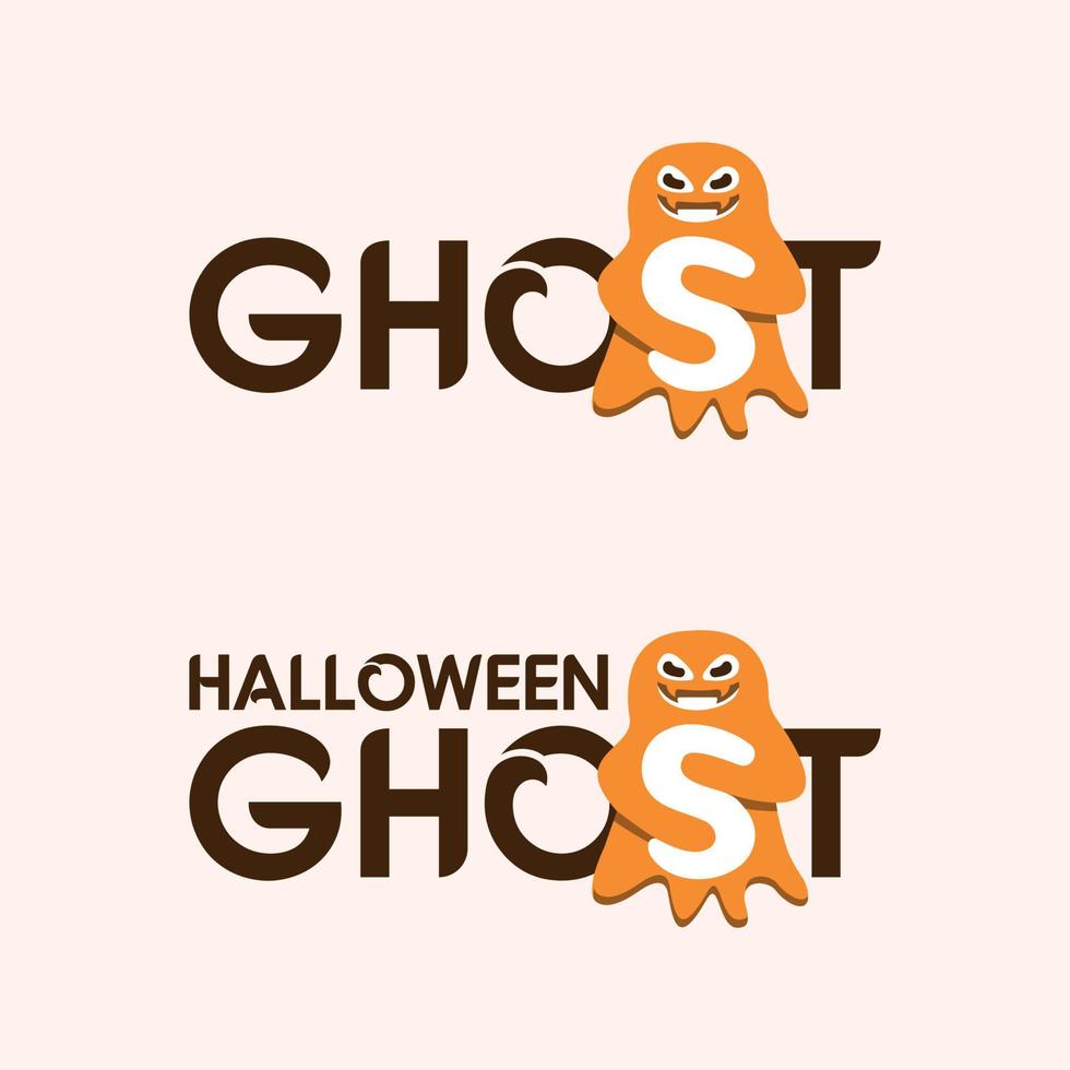 logotipo fantasma, plantilla de vector de diseño de logotipo fantasma de Halloween