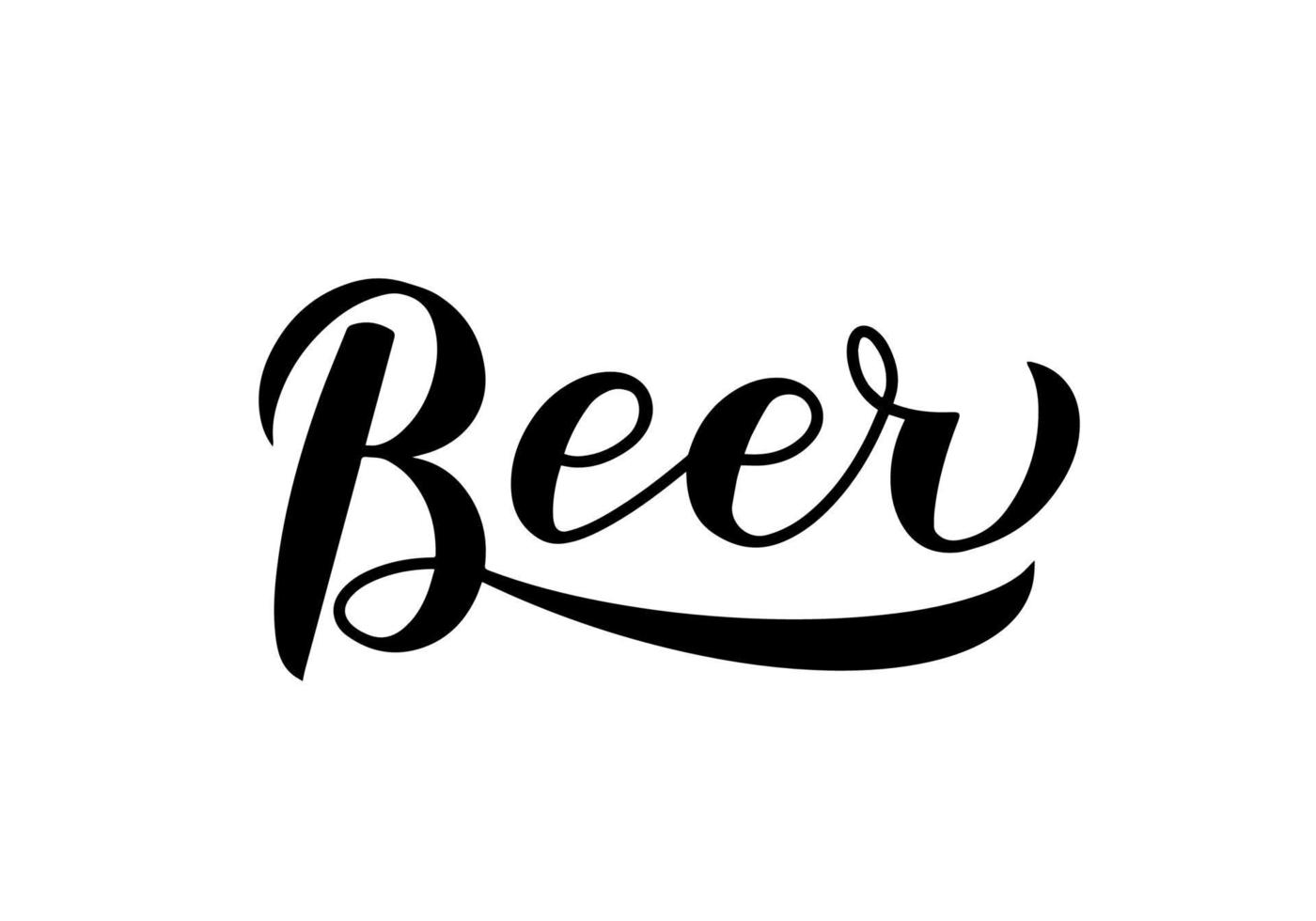 Beer calligraphy hand lettering isolated on white. Easy to edit vector template for brewery or pub logo design, typography poster, banner, flyer, bar menu, t-shirt, mug, etc.