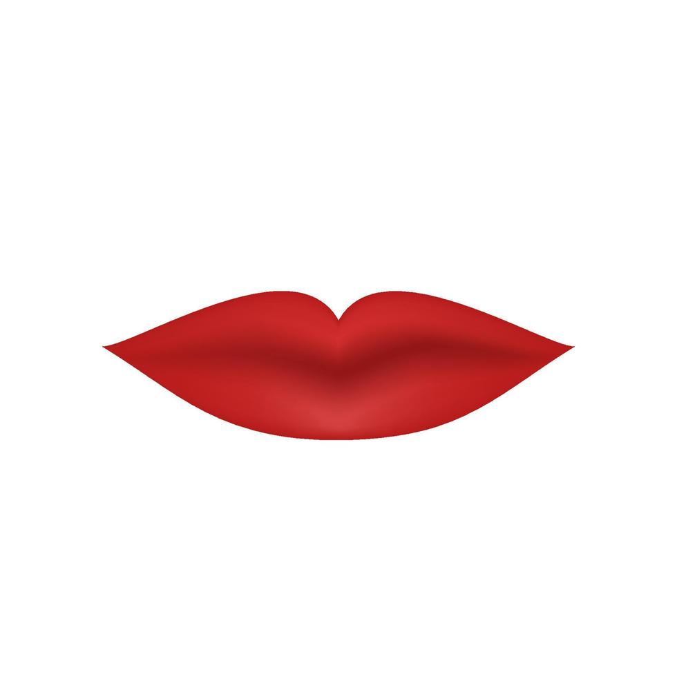 Realistic red sexy lips isolated on white background. Glamour lip icon. Woman s mouth. Vector illustration for labels of cosmetic products, beauty salons and makeup artists.