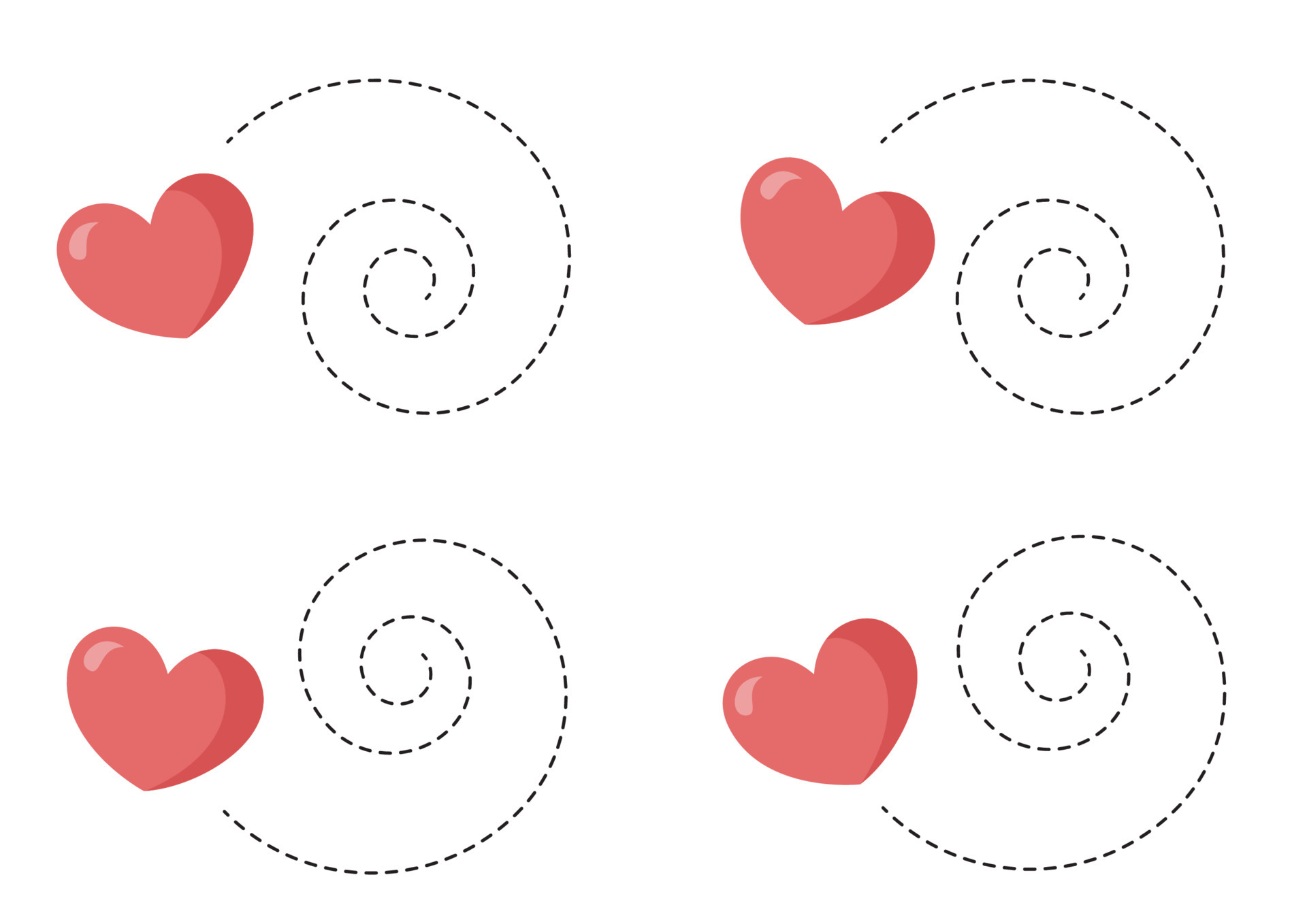 Tracing lines for kids with cute cartoon valentine hearts. 5257307 Vector Art at Vecteezy Tracing lines for kids with cute cartoon valentine hearts. 5257307 Vector Art at Vecteezy
