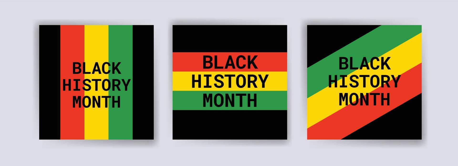 colección de publicaciones en redes sociales del mes de la historia negra. celebrando el mes de la historia negra. vector