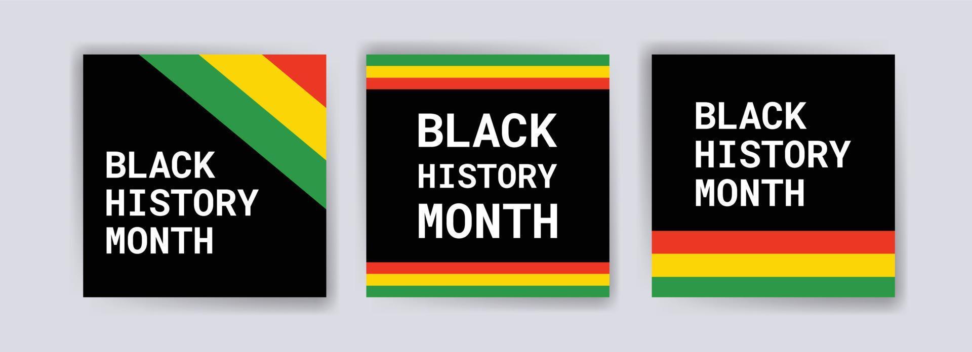 colección de publicaciones en redes sociales del mes de la historia negra. celebrando el mes de la historia negra. vector