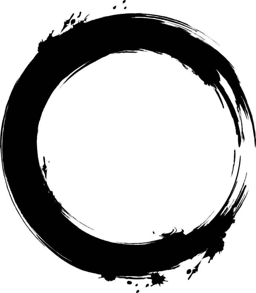 Brush strokes circle of paint.  Frame vector