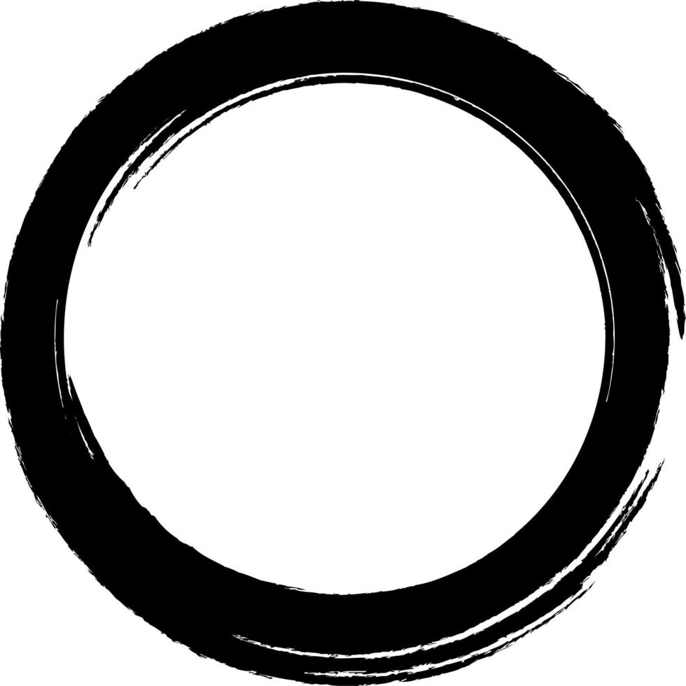 Brush circle, monogram frame vector