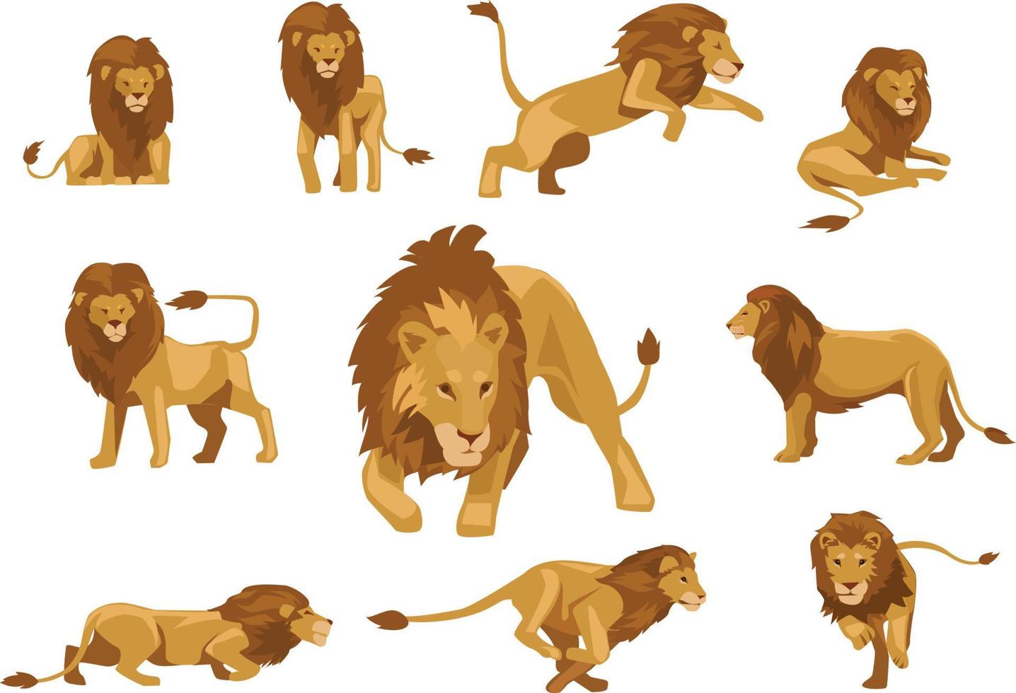 lion Lions tiger wild african animals mascot illustration vector