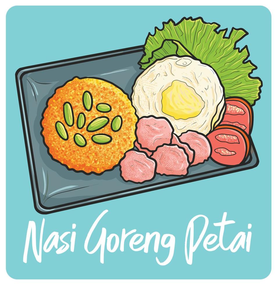 Nasi Goreng Petai, traditional food from Indonesia vector