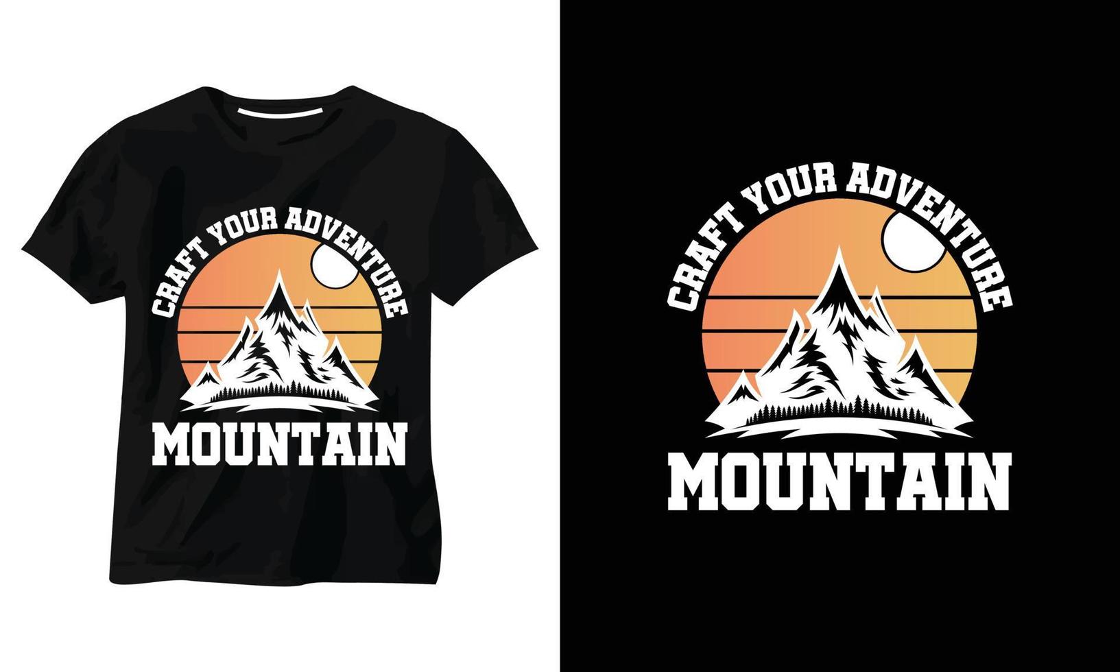 crea tu diseño de camiseta de montaña de aventura vector