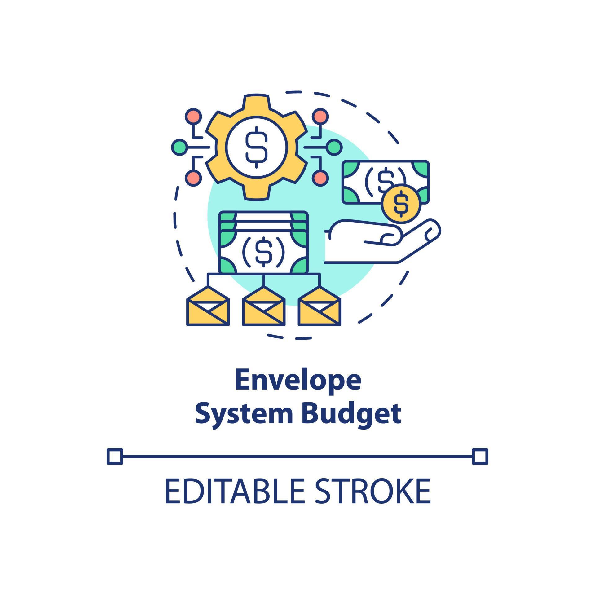 Envelope system budget concept icon. Prioritize cash. Budgeting