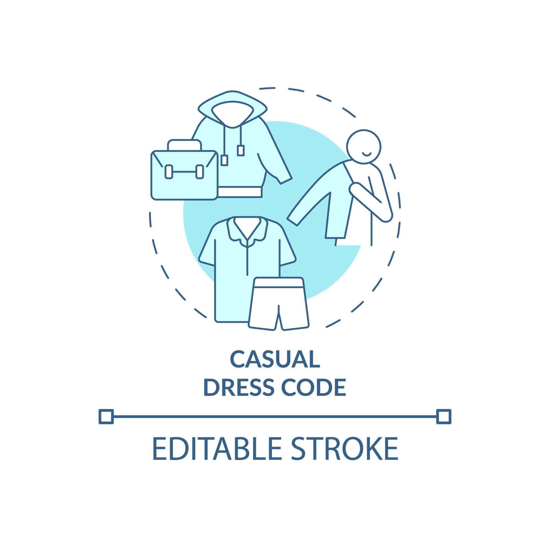 Informal dress code concept icon. No dressing rules. Everyday clothing