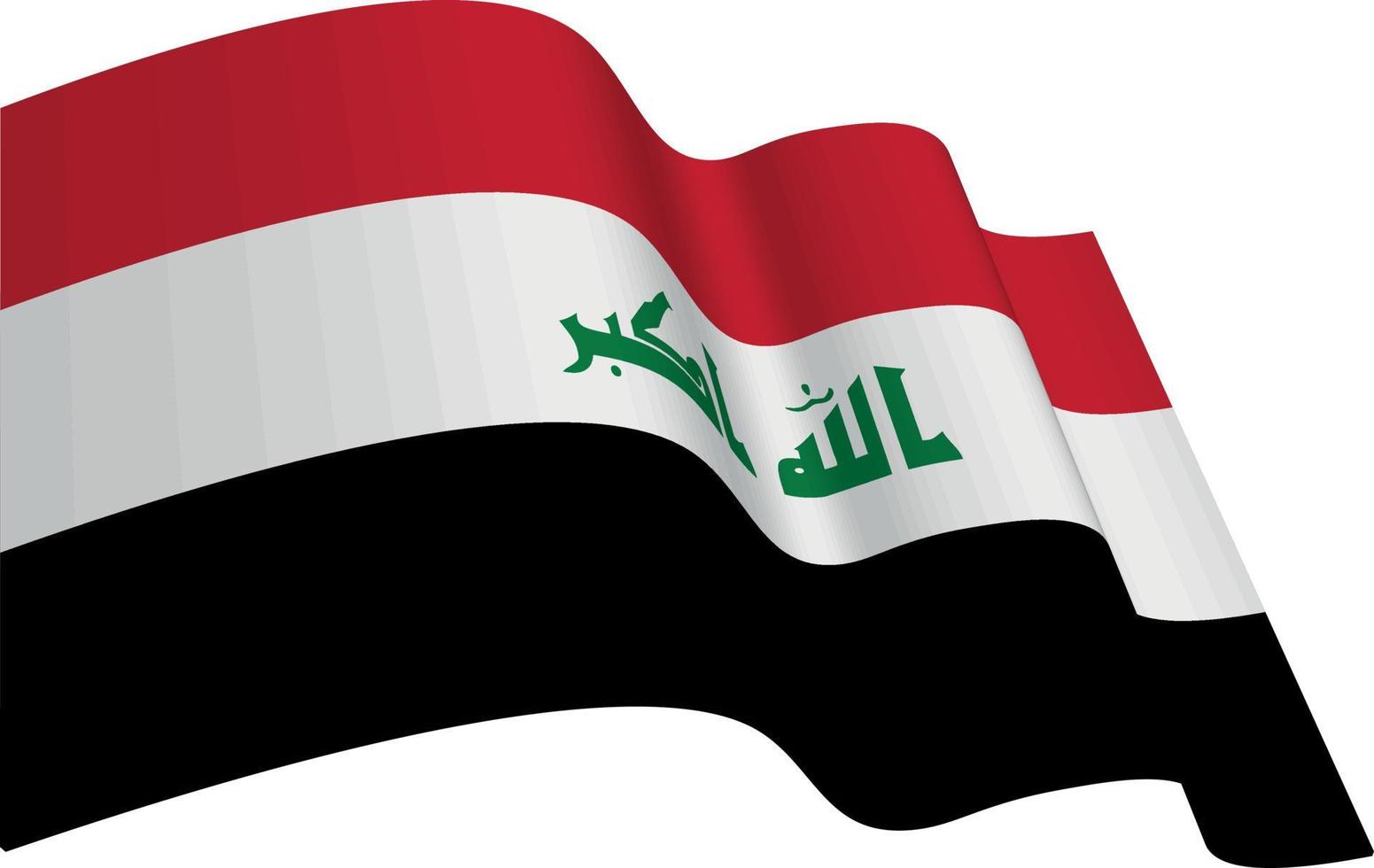 National flag of the Iraq waving in wind cloth. Vector illustration