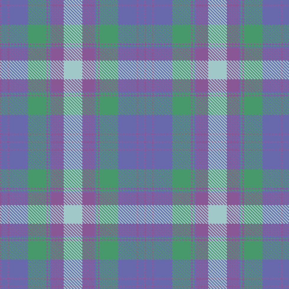 Scottish tartan pattern in purple, blue and yellow cage. Seamless fabric texture. Traditional Scottish checkered background. Vector illustration.