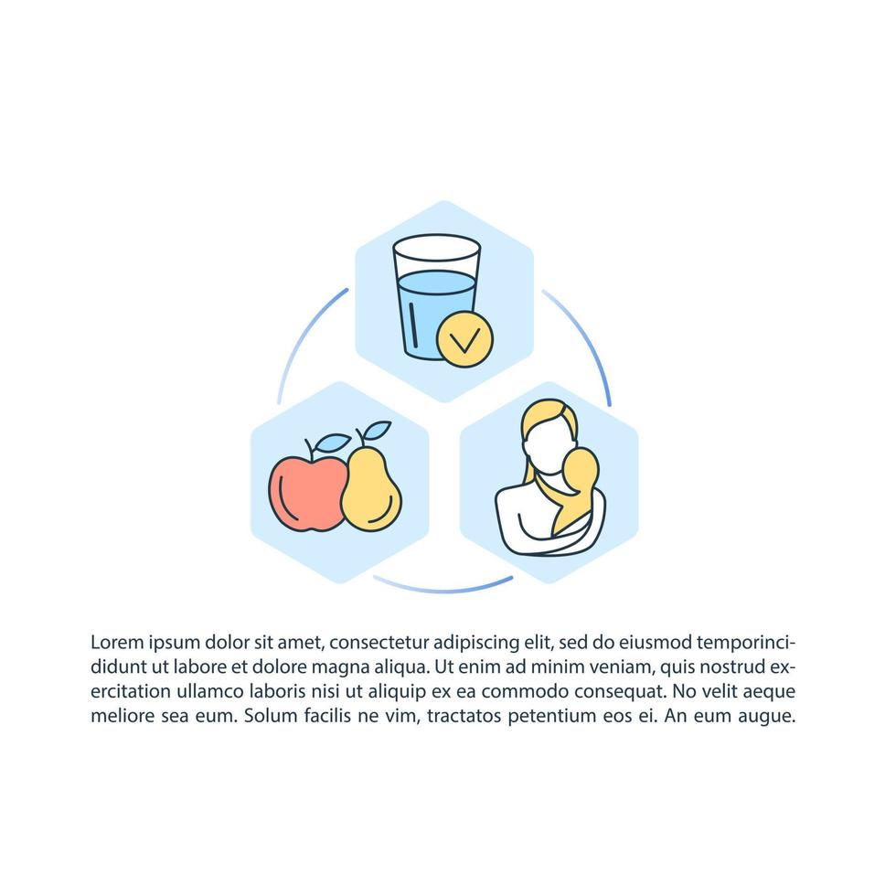 Fluid source for child concept line icons with text. PPT page vector template with copy space. Brochure, magazine, newsletter design element. Replenish water linear illustrations on white