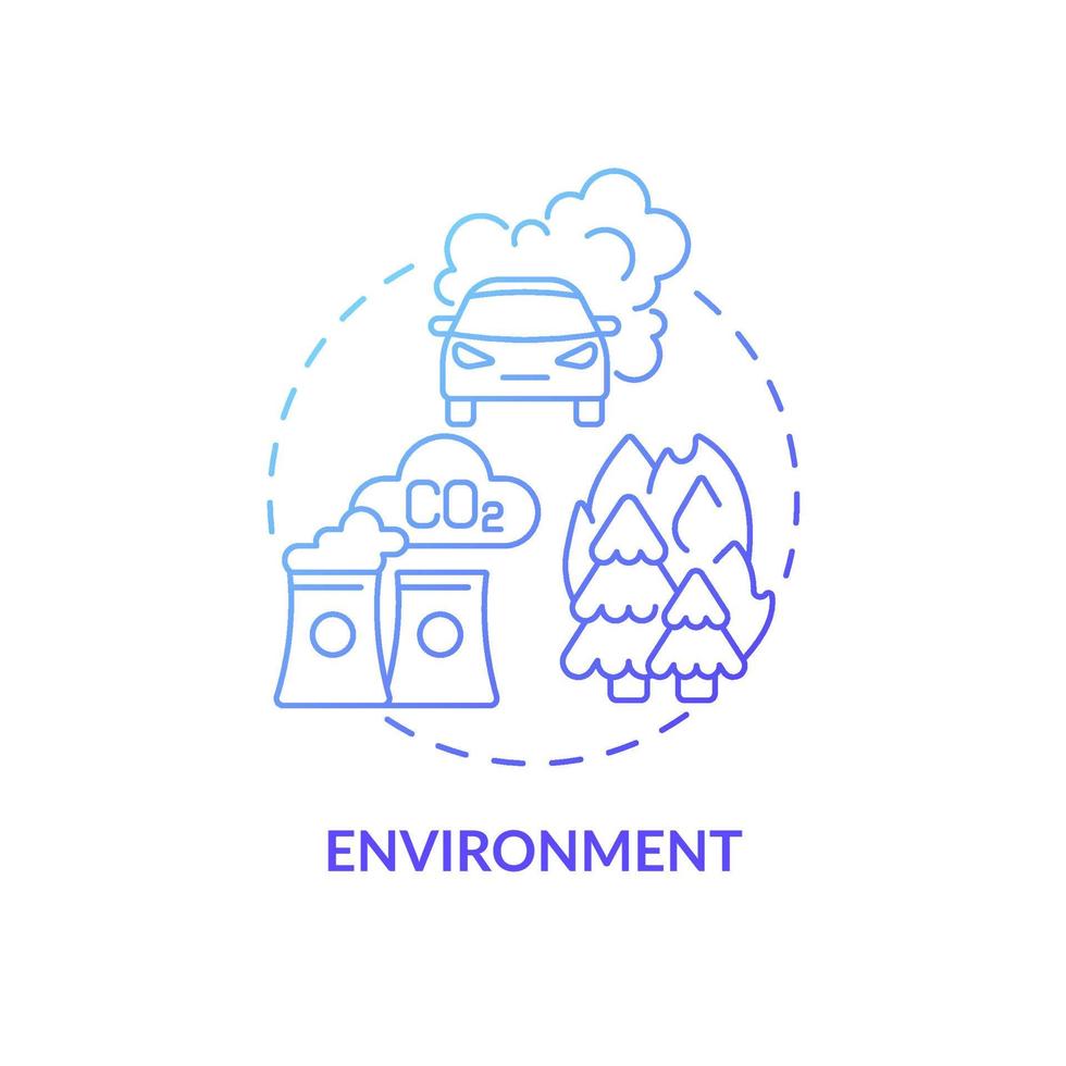 icono del concepto de entorno. adhd causa idea abstracta ilustración de línea delgada. impacto de las toxinas en el desarrollo del cerebro. Contaminación ambiental. potencial de daño. dibujo de color de contorno aislado vectorial vector