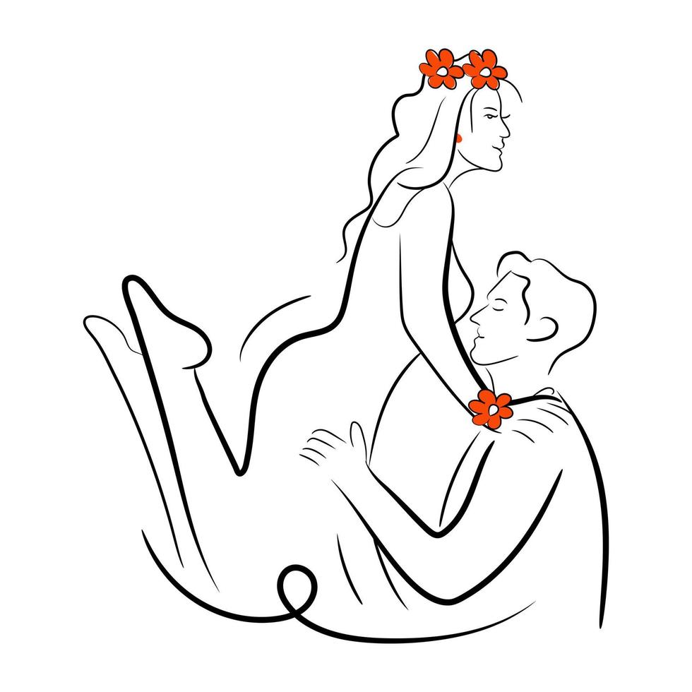 Romantic ballet dance, trendy hand drawn illustration vector