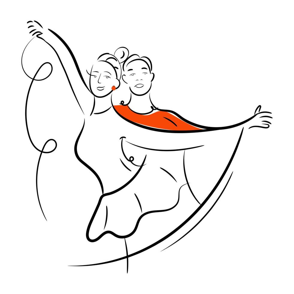 A beautiful hand drawn illustration of married couple vector