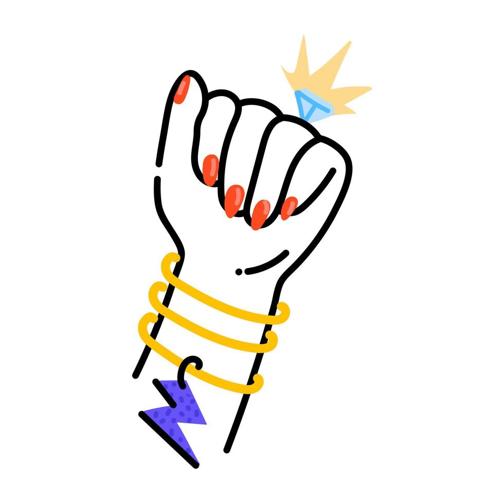 A clinched hand showing the concept of girl power, flat icon vector