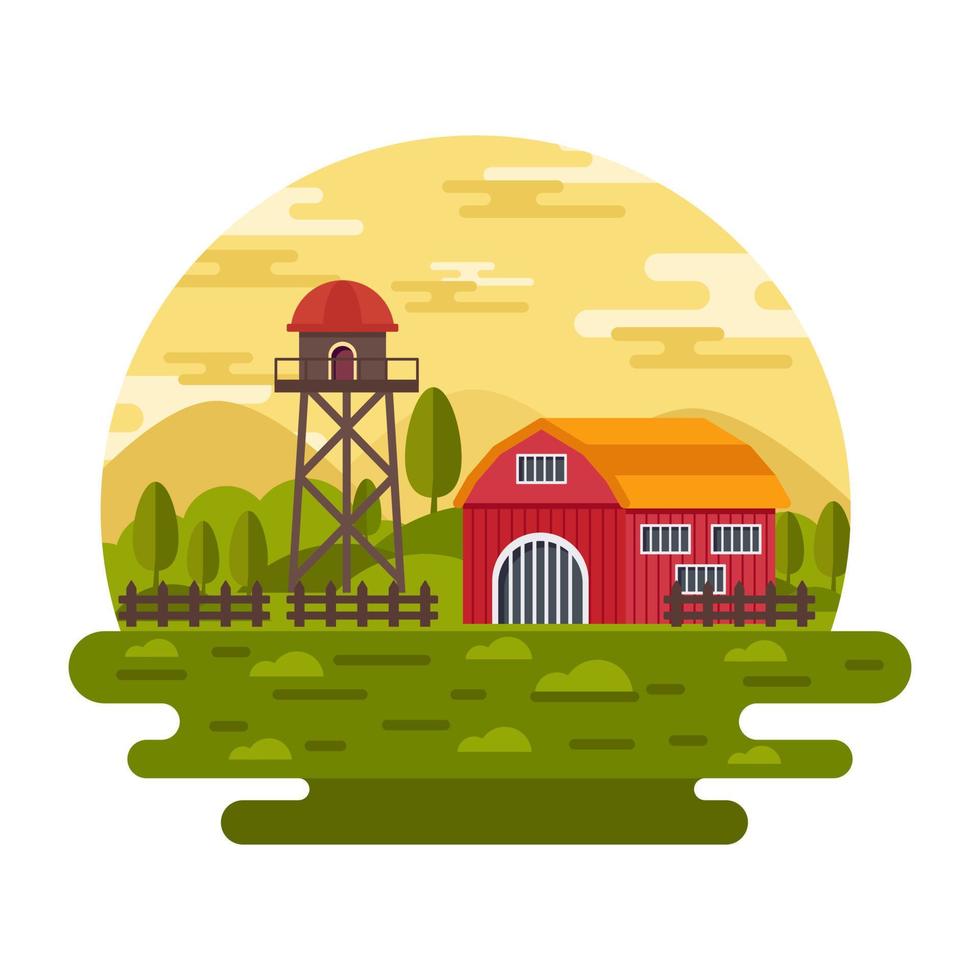 Get your hands on this amazing village landscape vector