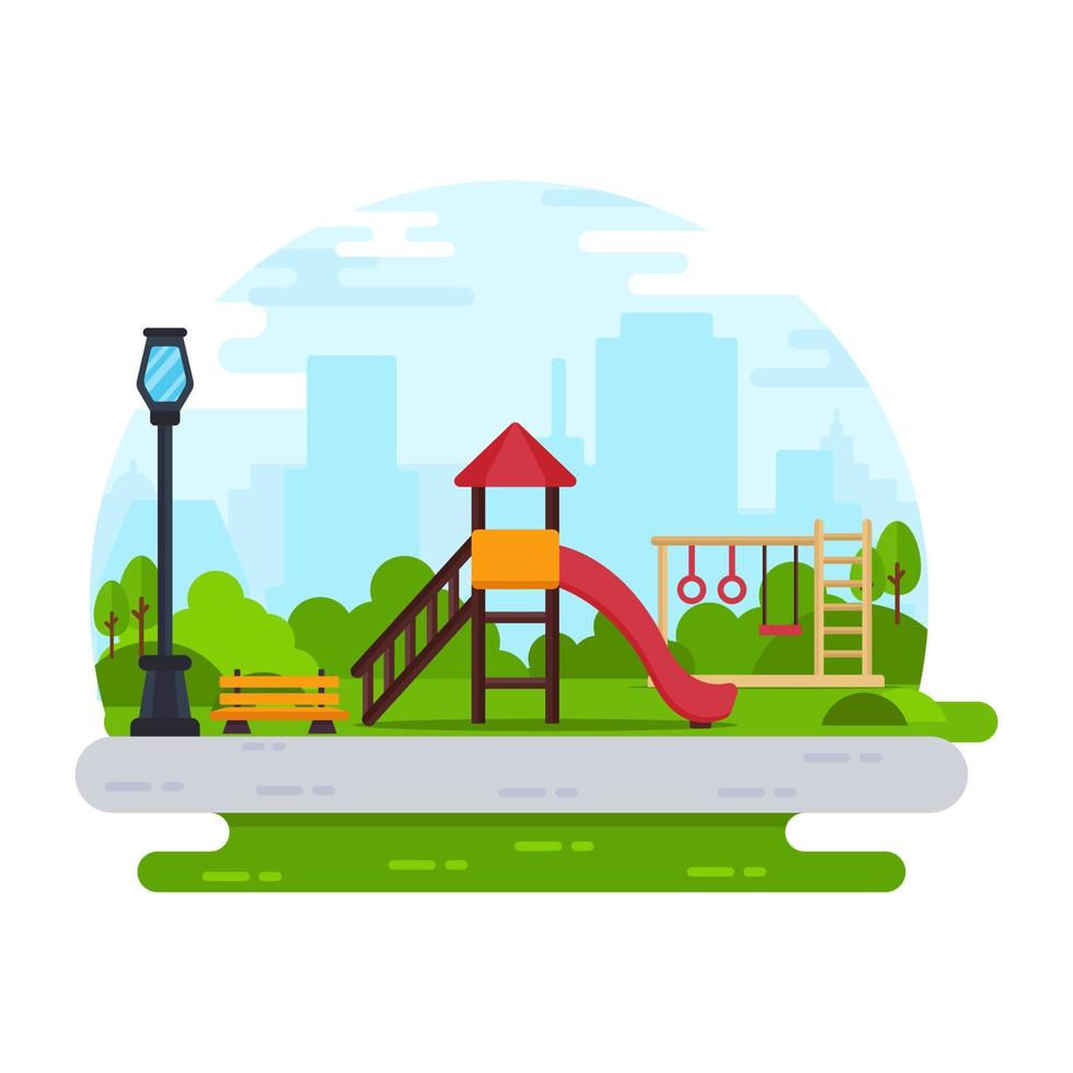 A trendy flat illustration of playground, editable vector