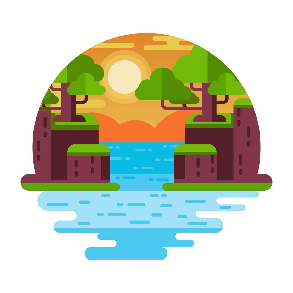 echa un vistazo a este pegadizo paisaje forestal vector