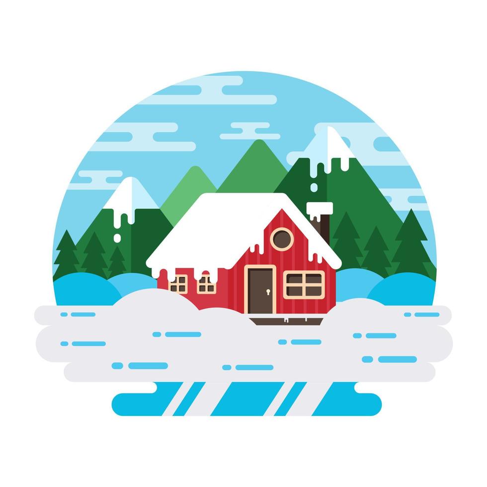 A captivating landscape design of snow house vector