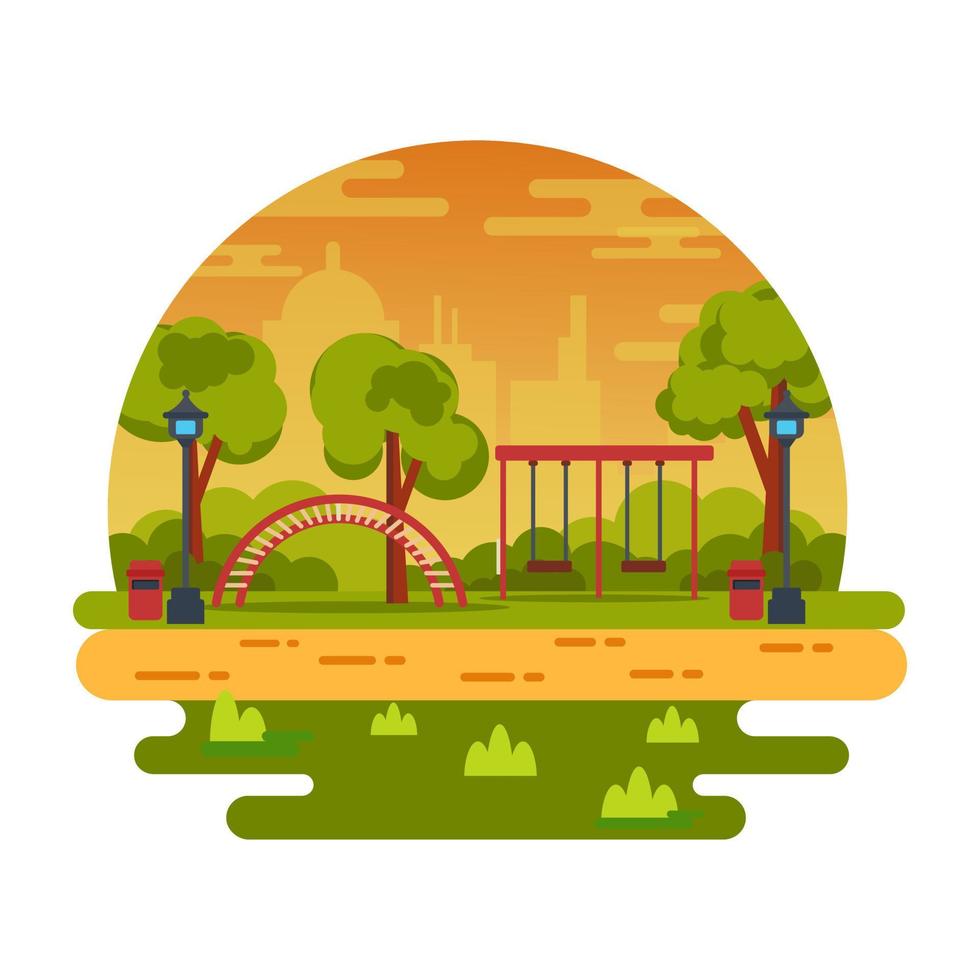 A trendy flat illustration of playground, editable vector