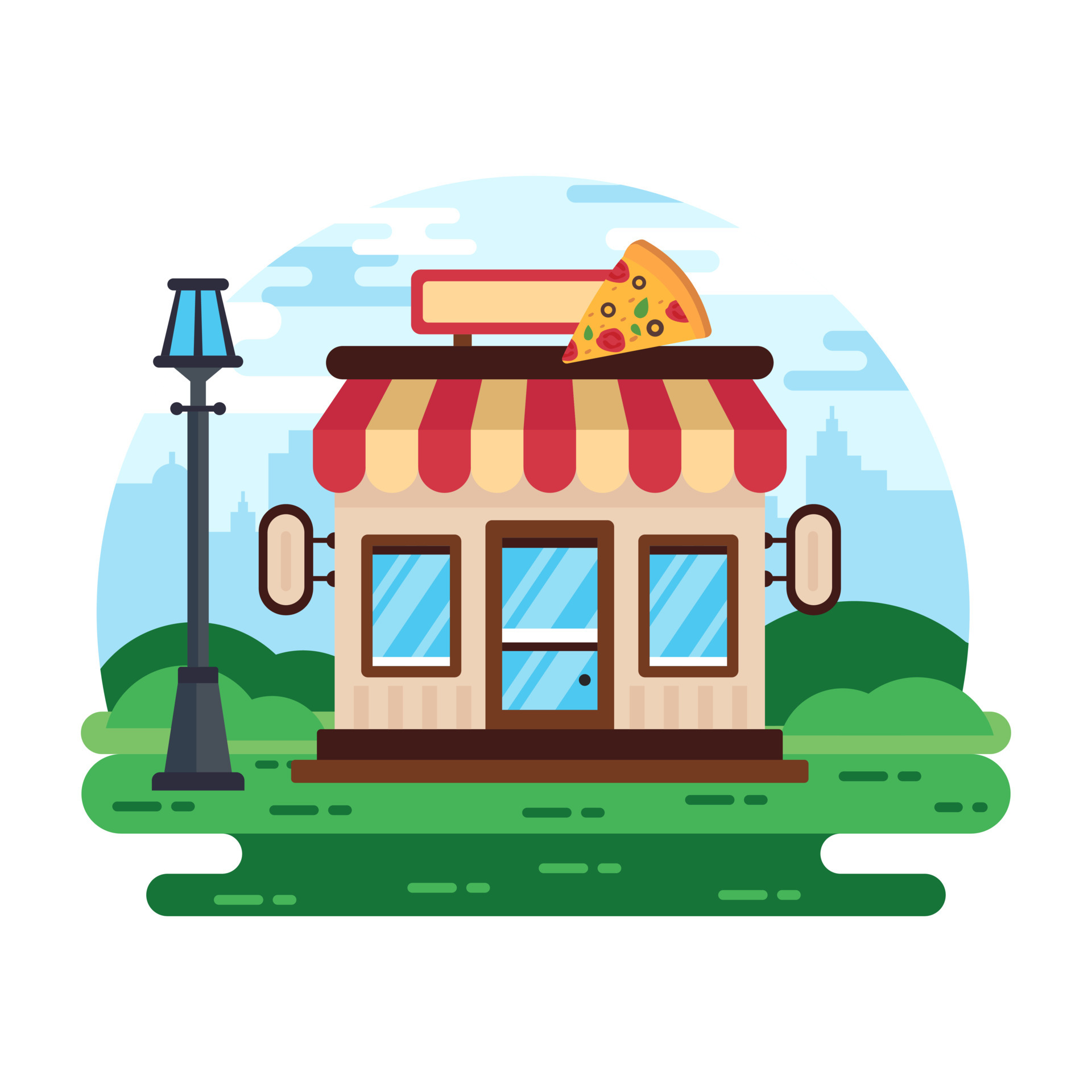 Download premium mini illustration of bakeshop, flat vector 5259230 ...