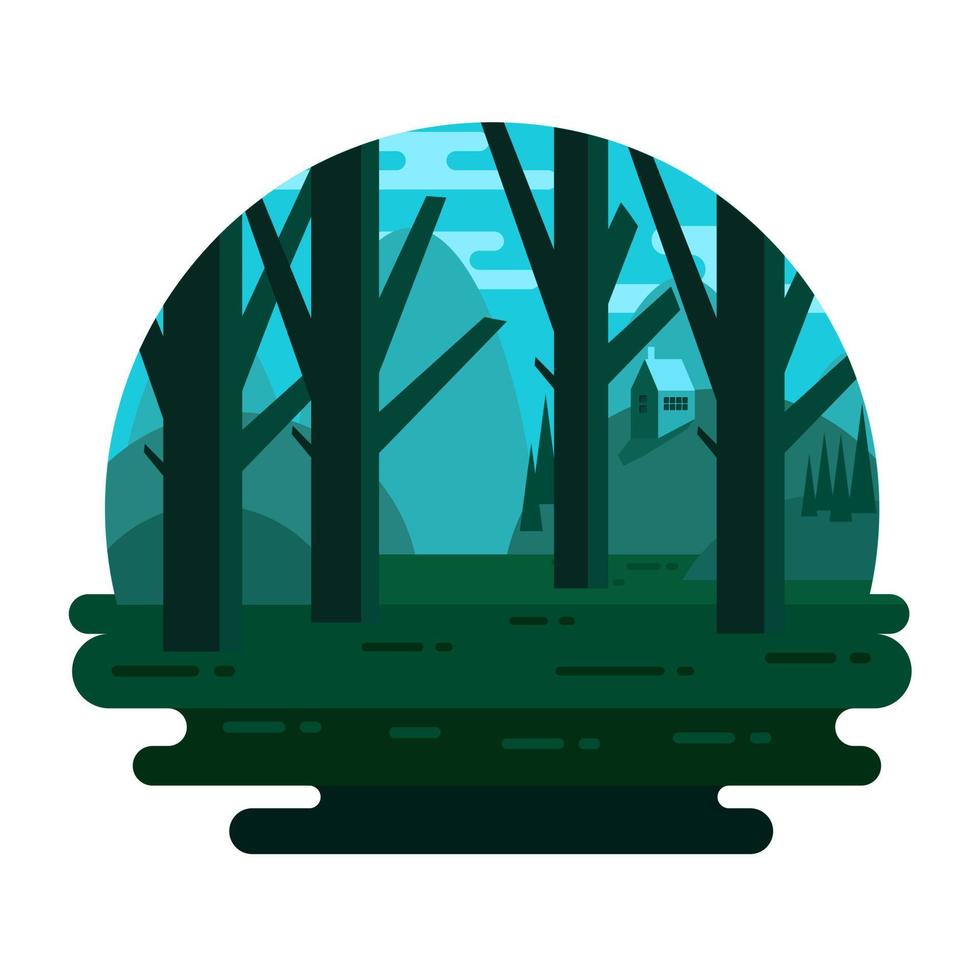 Catch a sight of this beautifully designed night landscape vector