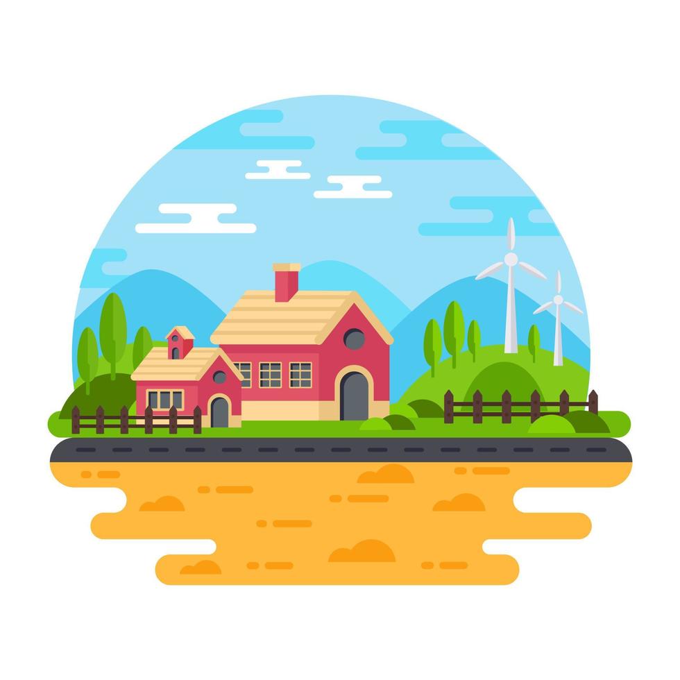 A premium flat illustration of cottage is up for use vector