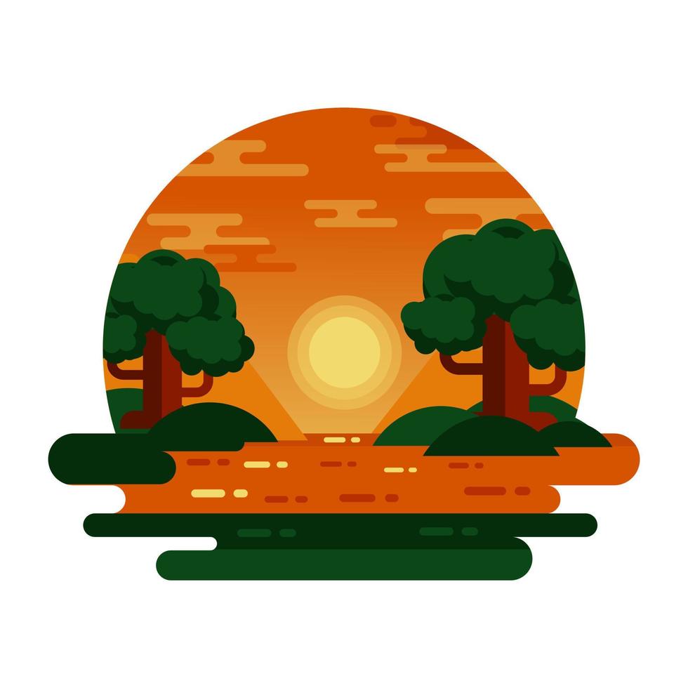 Catch a sight of this beautifully designed night landscape vector