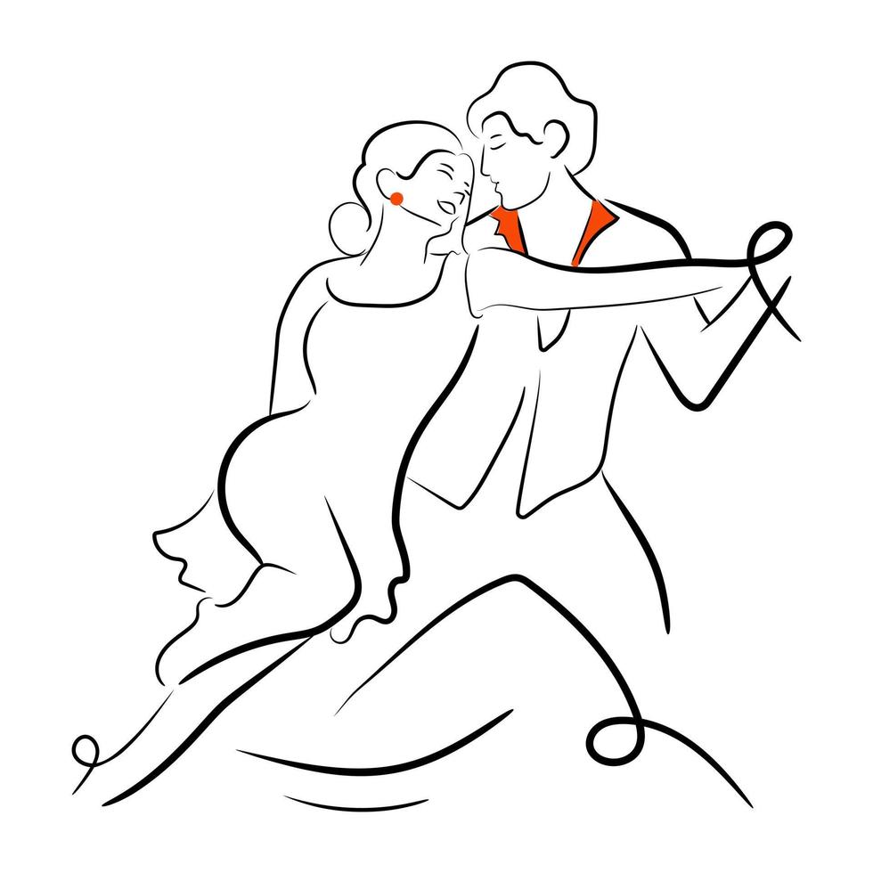 echa un vistazo a esta encantadora ilustración dibujada a mano de la danza del matrimonio vector