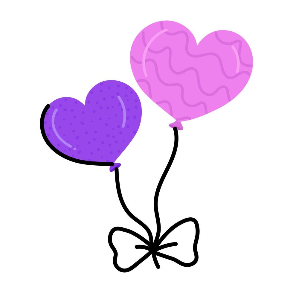 Have a look at these cute heart balloons, flat icon vector