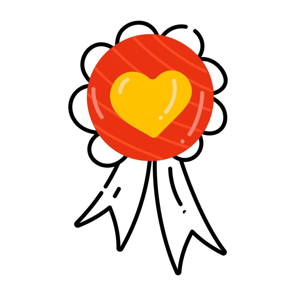 Get this premium flat icon of love badge vector