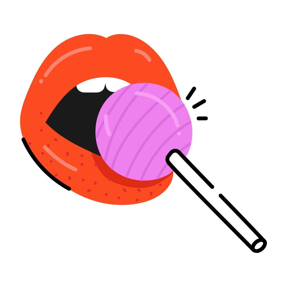 A trendy flat style icon of lollipop vector