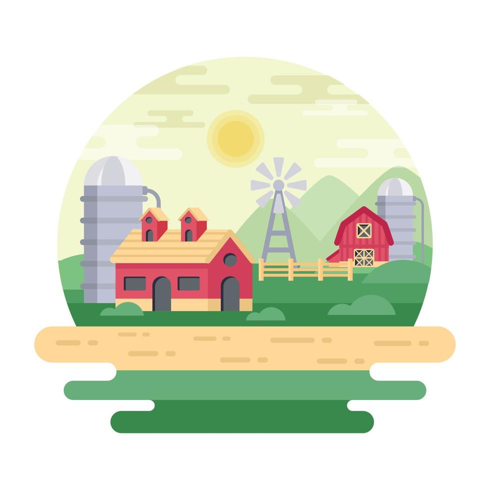 A premium flat illustration of cottage is up for use vector