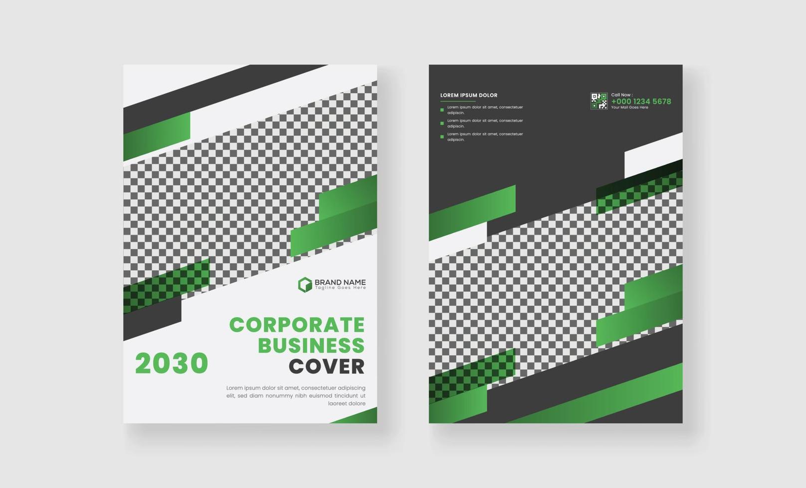 Corporate business front and back annual report cover pamphlet brochure flyer poster leaflet company profile design vector